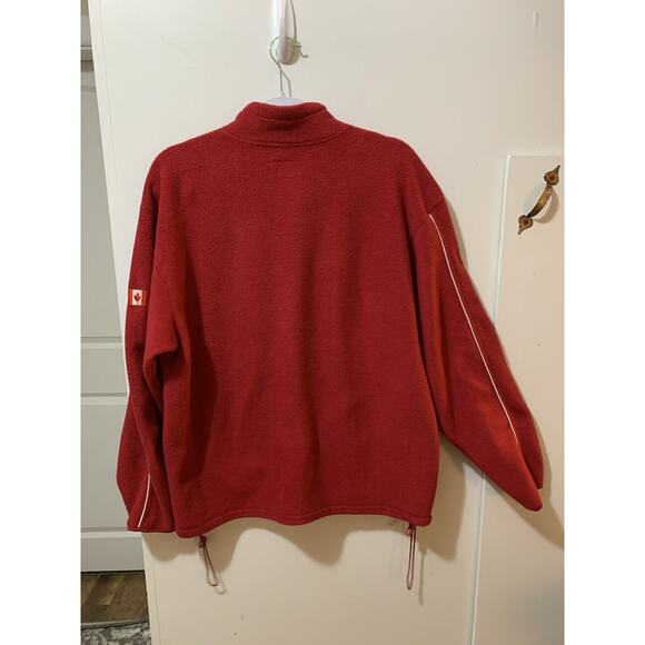 Vintage Canada Athletics Medium Men’s Red Athletic Fleece Jacket Long Sleeve Zip - Picture 9 of 15